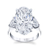 9.60 Carat Oval Diamond Ring with Heart Accents