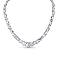 Emerald Cut Diamond Graduated Riviera Necklace
