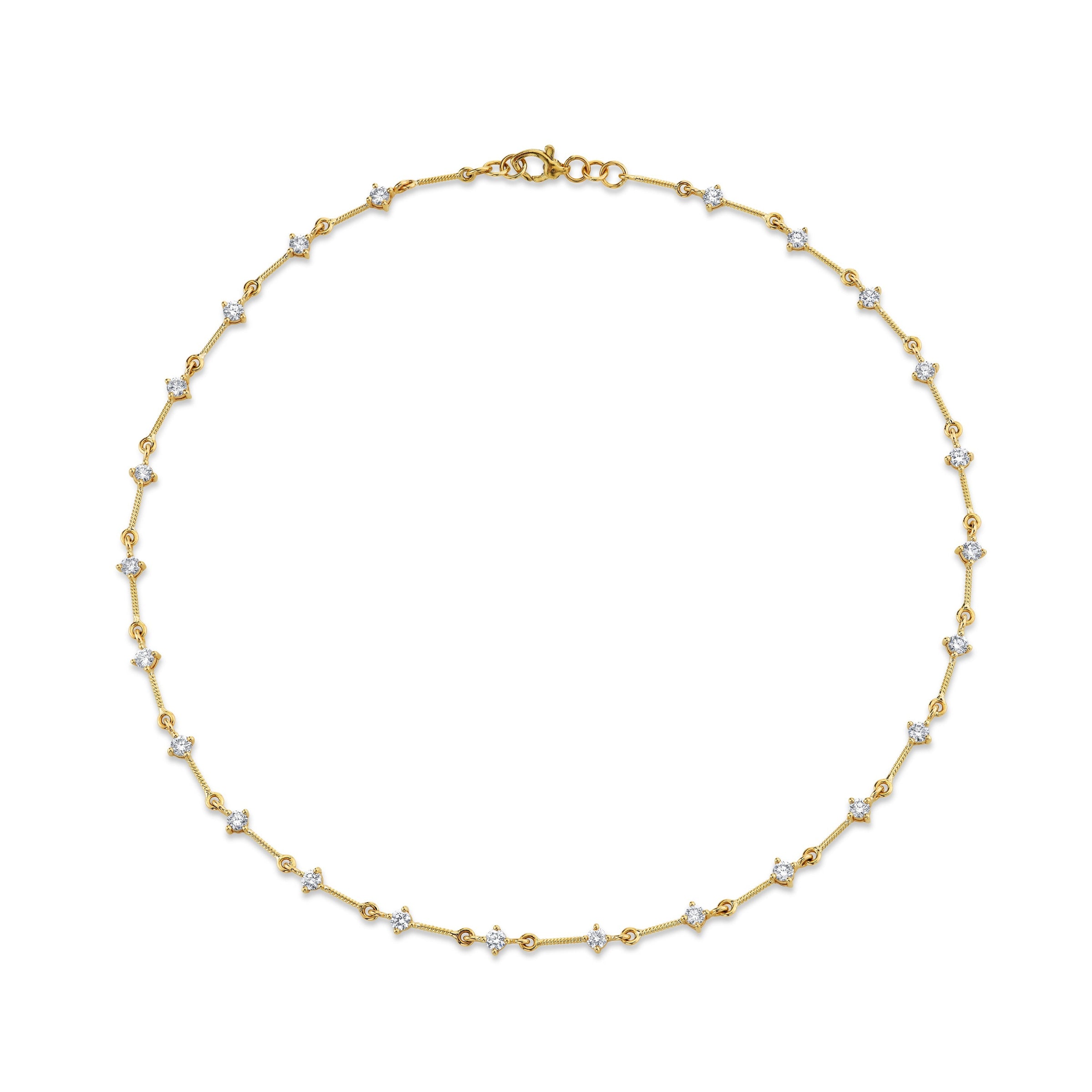 Handmade Twist Chain Diamond Necklace