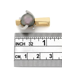 Black Pearl and Diamond Accent Slider Pendant