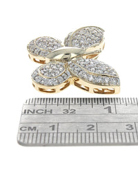 Pave Diamond Butterfly Pendant in 14K Yellow Gold