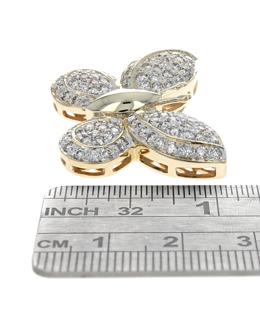 Pave Diamond Butterfly Pendant in 14K Yellow Gold