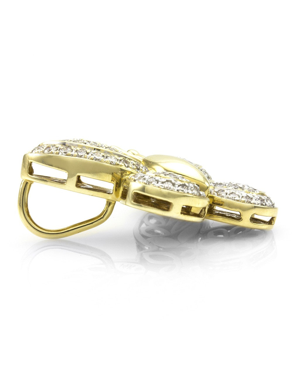 Pave Diamond Butterfly Pendant in 14K Yellow Gold