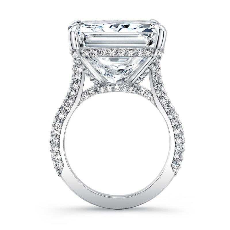 20.21 Carat Radiant Diamond Ring with Pave Band