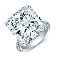 20.21 Carat Radiant Diamond Ring with Pave Band