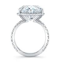 20.09 Carat Oval Diamond Ring with Pavé Band