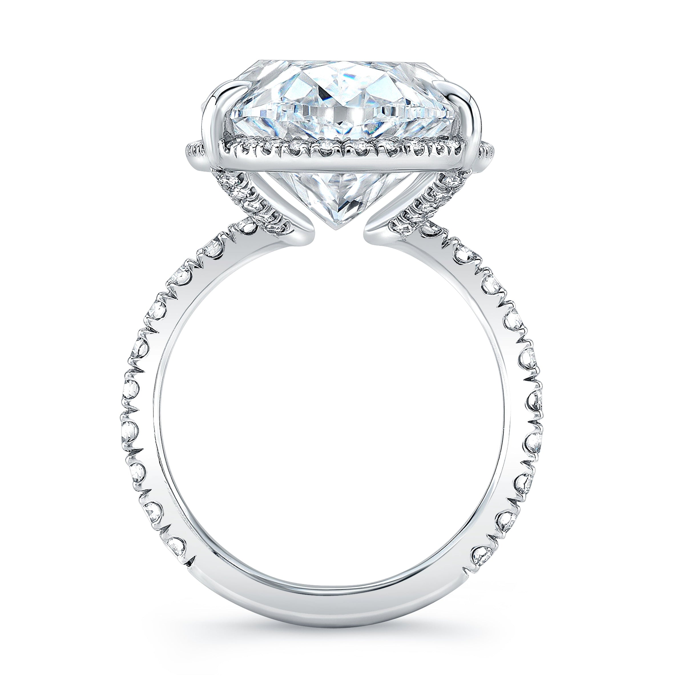 20.09 Carat Oval Diamond Ring with Pavé Band
