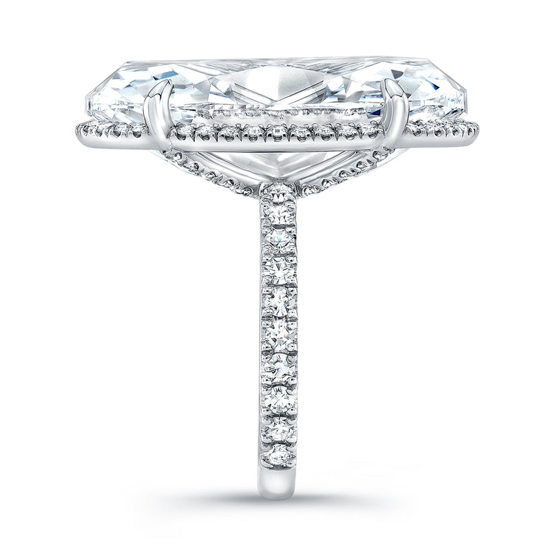 20.09 Carat Oval Diamond Ring with Pavé Band