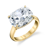 East West Cushion Diamond Ring