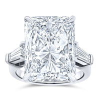 12.02 Carat Radiant Diamond 3-stone Ring