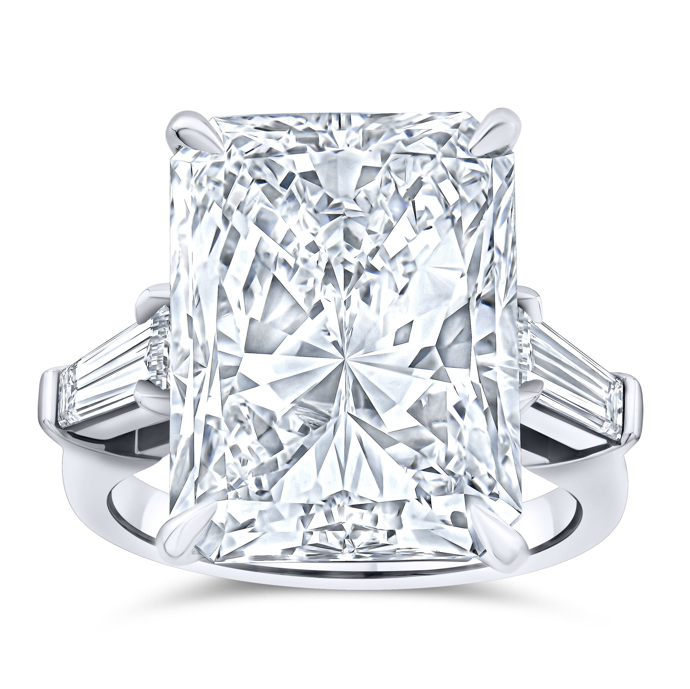 12.02 Carat Radiant Diamond 3-stone Ring