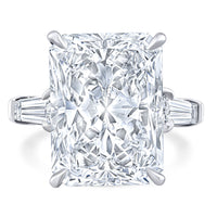 12.02 Carat Radiant Diamond 3-stone Ring