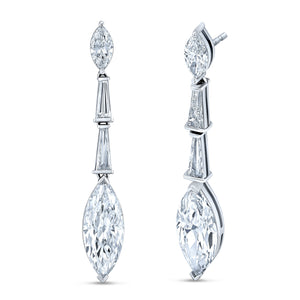 Marquise-cut Diamond Drop Earrings