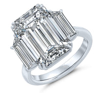 10.03 Carat Emerald Cut 3-stone Diamond Ring