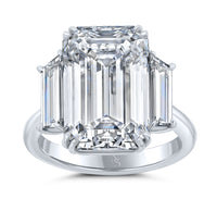 10.03 Carat Emerald Cut 3-stone Diamond Ring