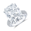 15.09 Cushion Diamond Ring with Pave Band