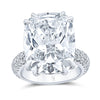 15.09 Cushion Diamond Ring with Pave Band