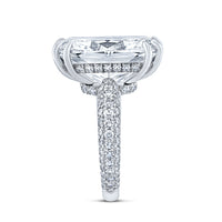 15.09 Cushion Diamond Ring with Pave Band