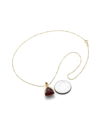 Rubellite Tourmaline and Pave Diamond Pendant Enhancer in Gold