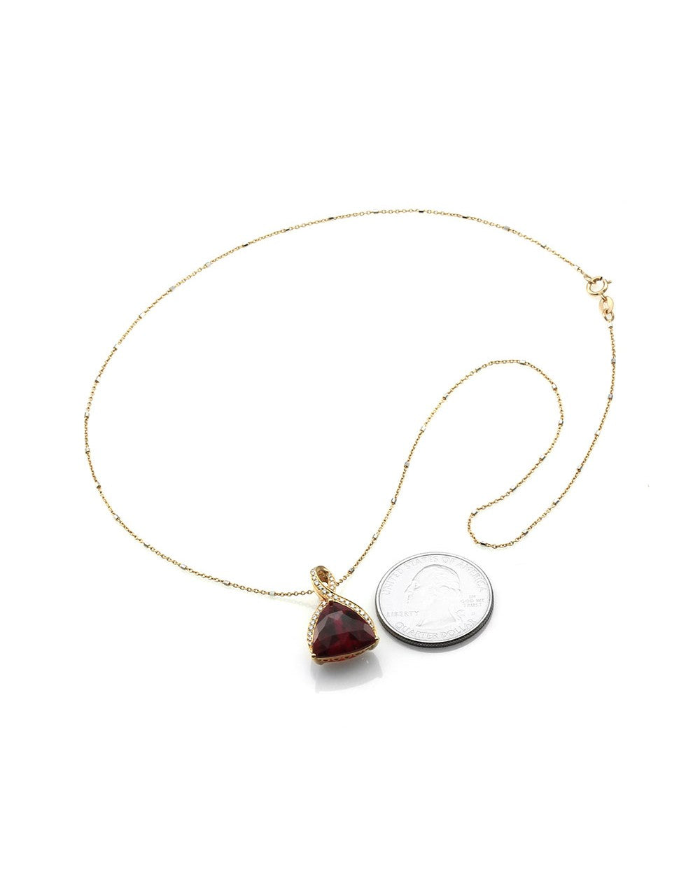 Rubellite Tourmaline and Pave Diamond Pendant Enhancer in Gold