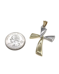 Two Tone Gold Cross Pendant