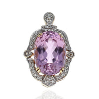 Kunzite and Diamond Micro Pave Drop Pendant