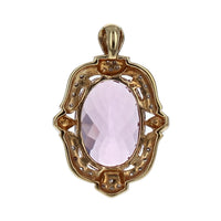 Kunzite and Diamond Micro Pave Drop Pendant