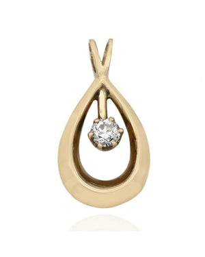 Open Teardrop Diamond Solitaire Pendant