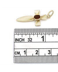 Citrine Solitaire Cross Pendant