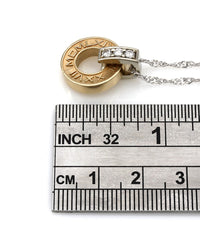 Roman Numeral Diamond Circle Drop Pendant