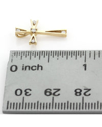 Five Diamond Open Cross Pendant