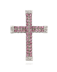 Pink Tourmaline and Diamond Cross