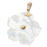 Mother of Pearl and Ruby Flower Pendant