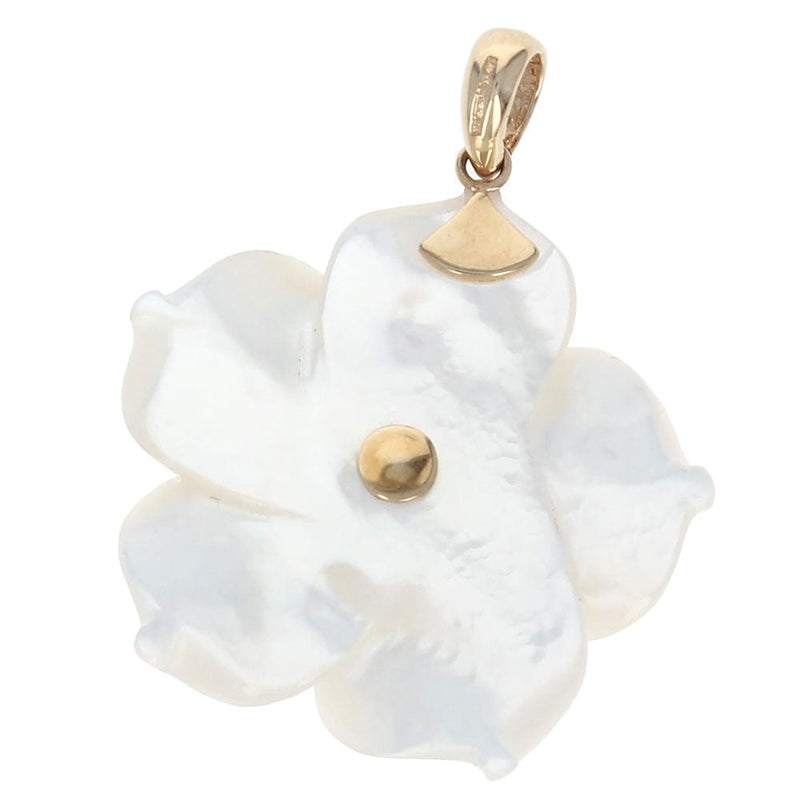 Mother of Pearl and Ruby Flower Pendant