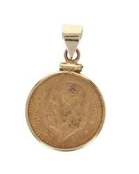 5 Pesos Coin in Bezel Pendant