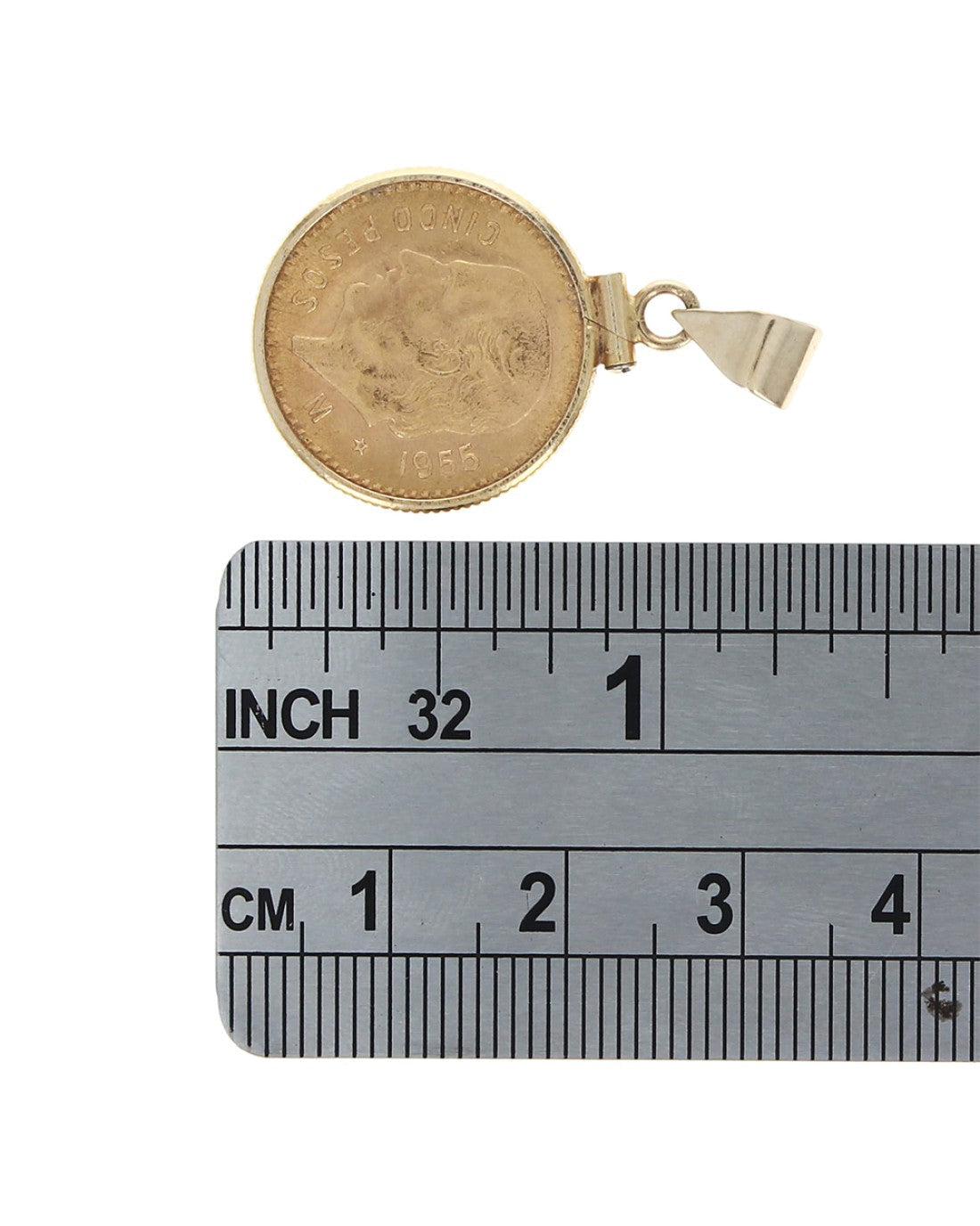 5 Pesos Coin in Bezel Pendant
