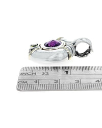 David Yurman Amethyst Cushion Square Peridot Enhancer Pendant