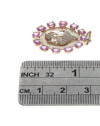 Pink Sapphire and Diamond Buddha Pendant