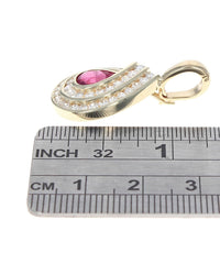 Burmese Ruby and Diamond Pear Shaped Pendant