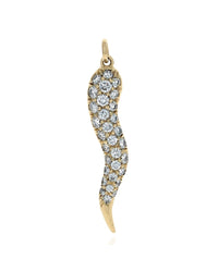 Diamond Pave Italian Horn Pendant