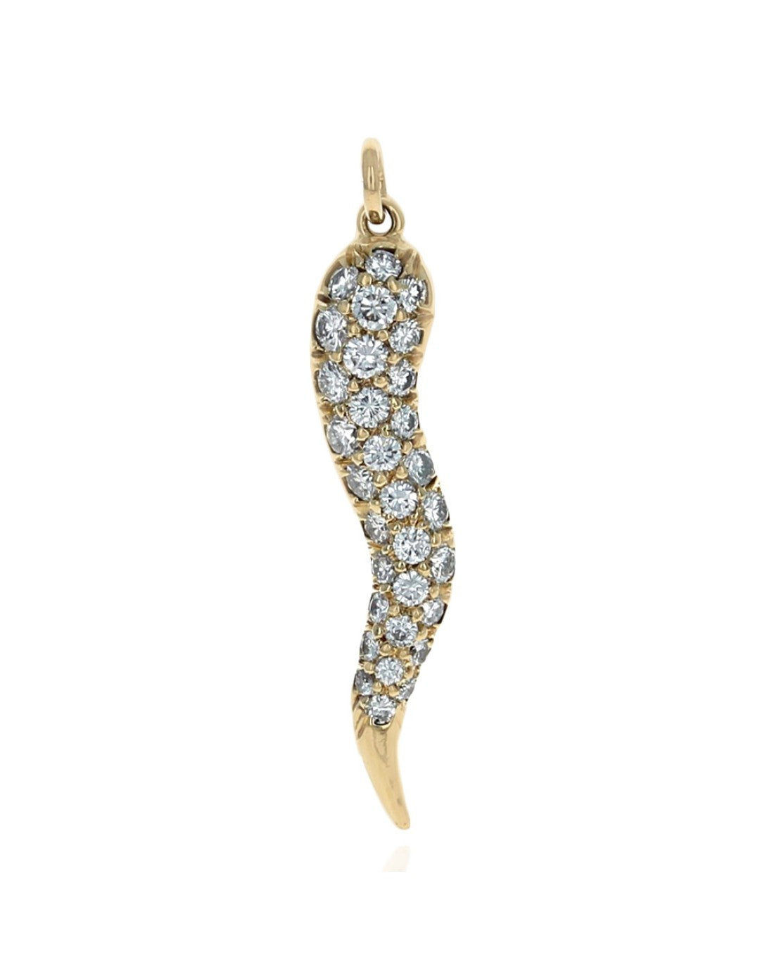 Diamond Pave Italian Horn Pendant