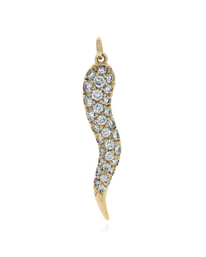 Diamond Pave Italian Horn Pendant