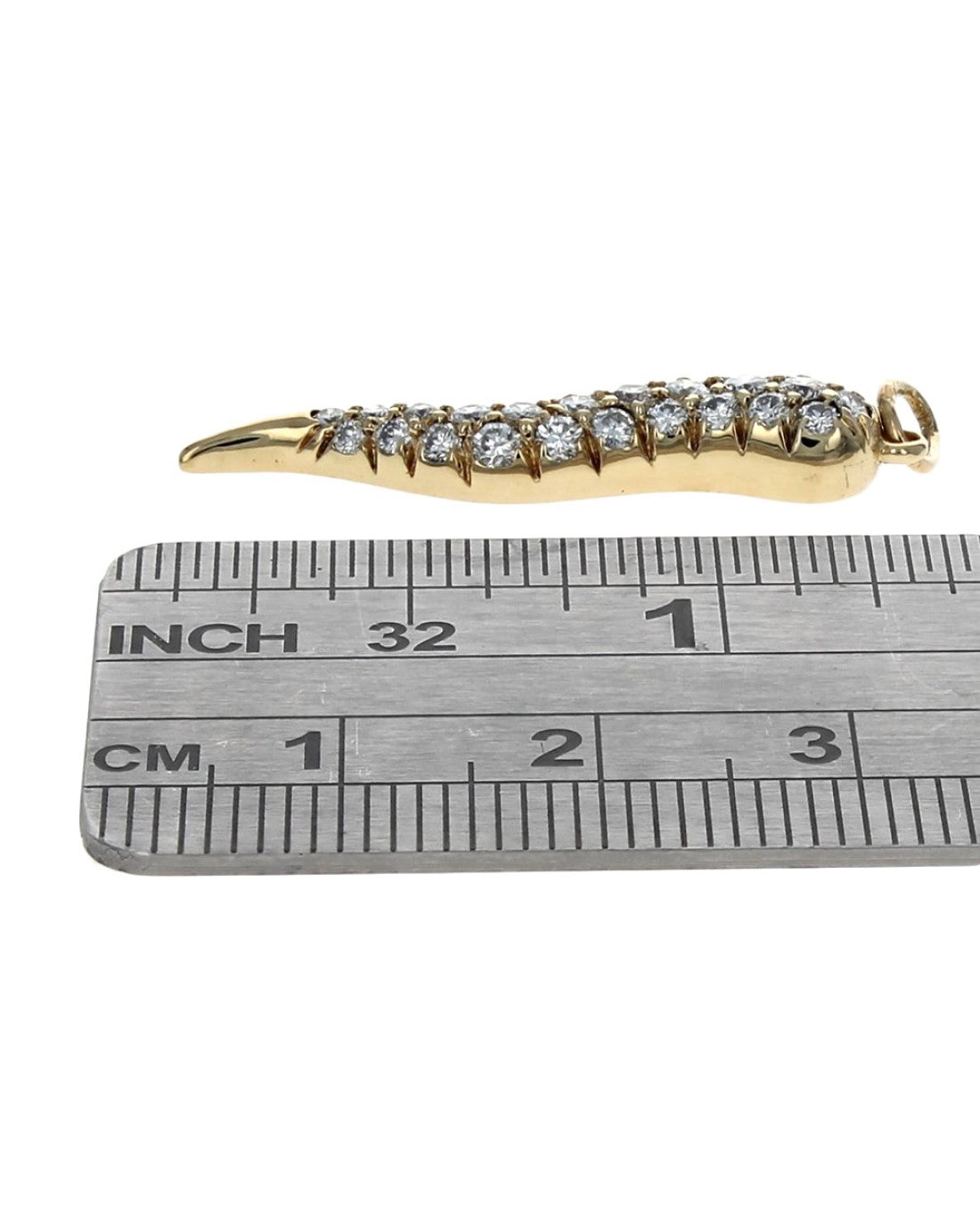 Diamond Pave Italian Horn Pendant