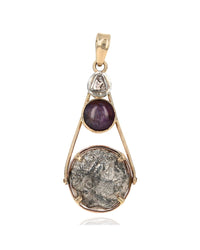 Diamond, Star Ruby and Ancient Coin Replica Pendant