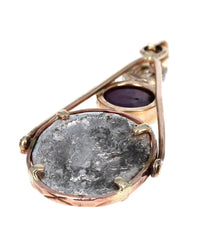 Diamond, Star Ruby and Ancient Coin Replica Pendant