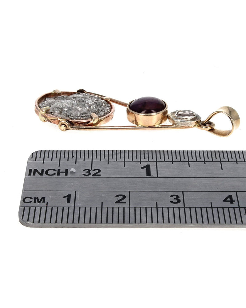 Diamond, Star Ruby and Ancient Coin Replica Pendant