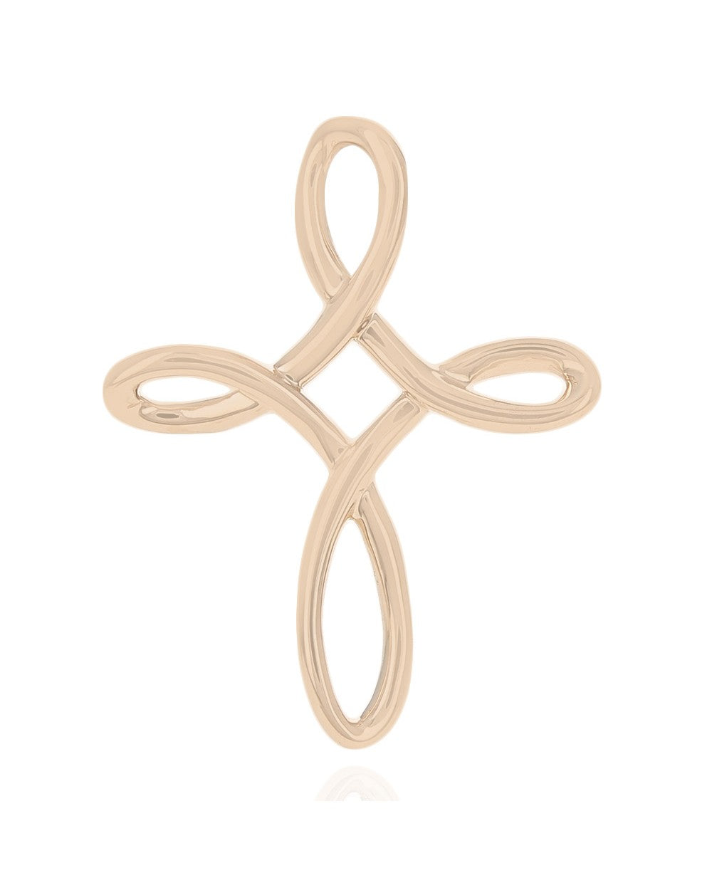Open Crossover Cross Pendant in Gold