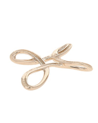 Open Crossover Cross Pendant in Gold