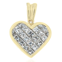 Invisible Set Princess Diamond Heart Pendant