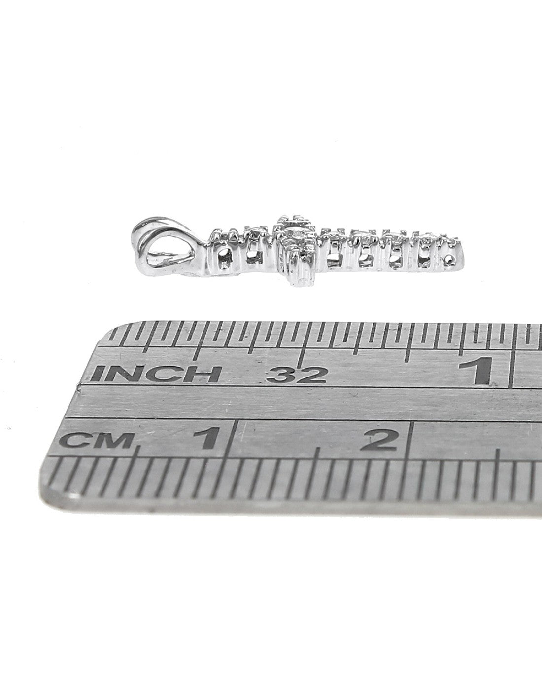Diamond Cross Pendant in White Gold